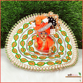 Cotton Thread Moti Work Orange Poshak